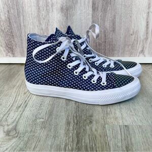CONVERSE Lunarlon High Top Sneakers Womens 7 Men 5 Navy Chuck Taylor All Star